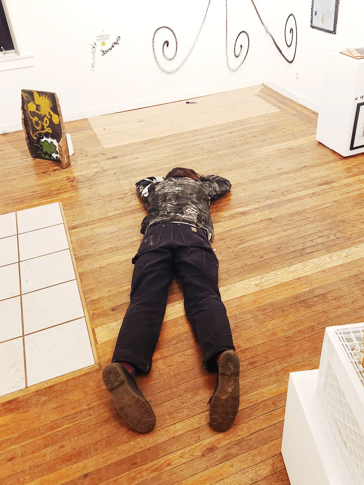 Photo from opening reception of This is a Living Room.